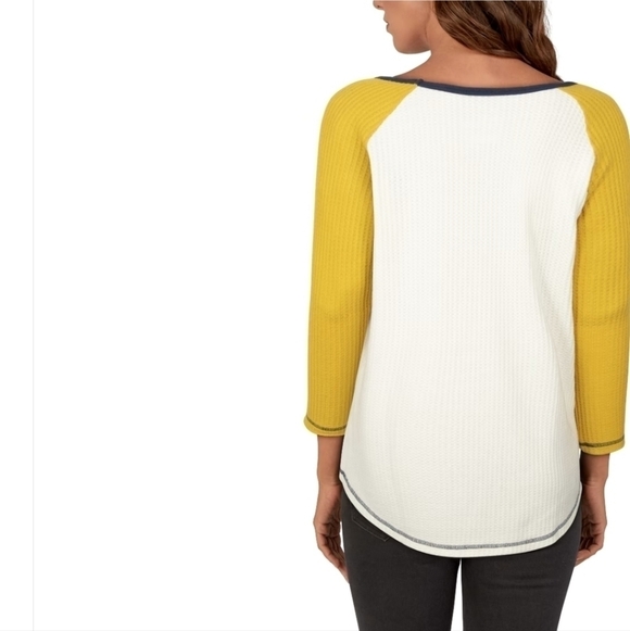 Natural reflections termal three quarter sleeve t-shirt  white yellow size M - Picture 4 of 4